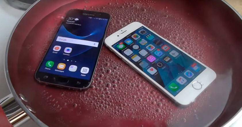 Водонепроницаемость Galaxy S7 и iPhone 6s