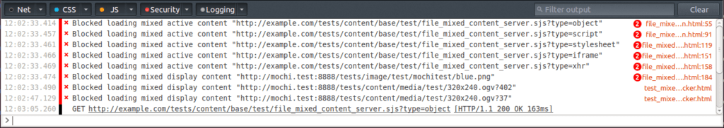Рис. 3. Блокировка HTTP-кoнтента на сайтах, использующих HTTPS