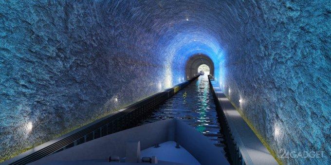 Новая достопримечательность Норвегии — судоходный тоннель (15 фото + видео)