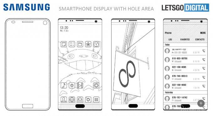 Samsung встроит в экран смартфона и сканер отпечатков, и камеру