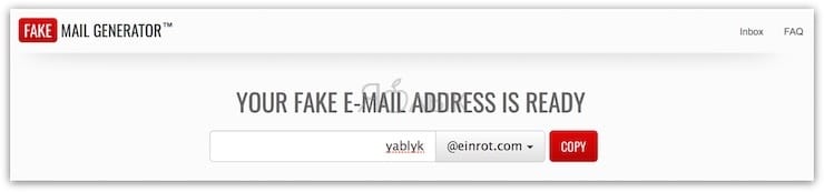 fake mail Одноразовый (временный) почтовый ящик e-mail