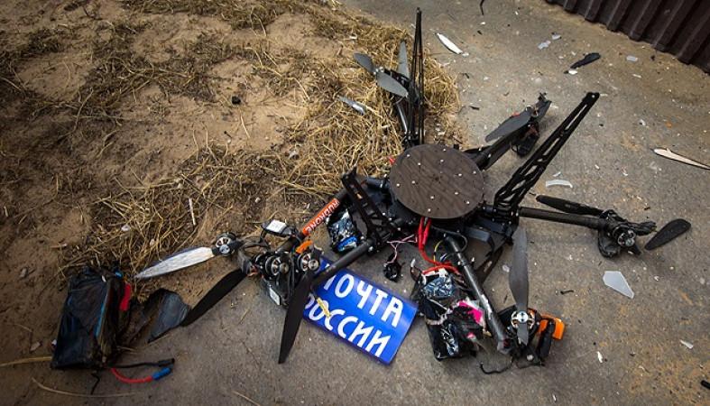Эпик: дрон «Почты России» разбился об стену дома после взлёта