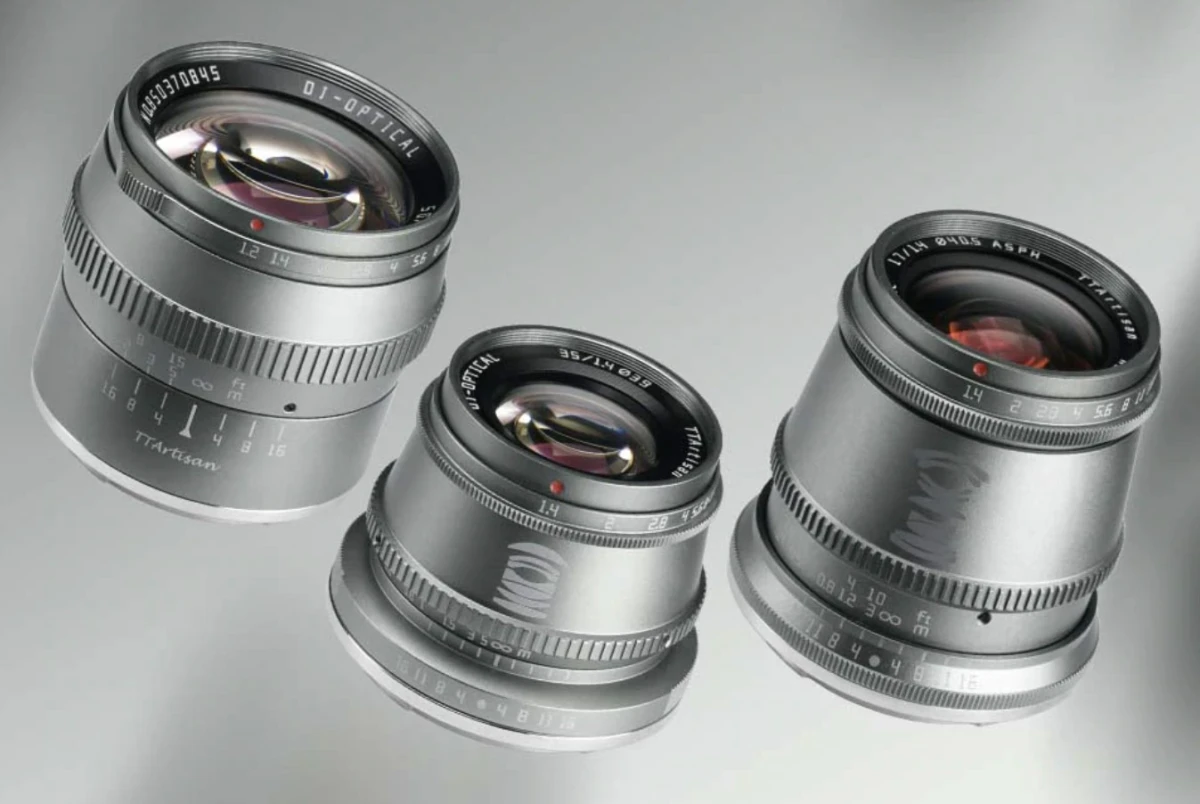 67016 Комплект объективов TTartisan 35mm f/1.4, 50mm f/1.2 и 17mm f/1.4 оценен в $300